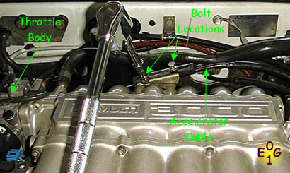 Removing the Accelerator Cable Bracket